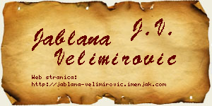 Jablana Velimirović vizit kartica